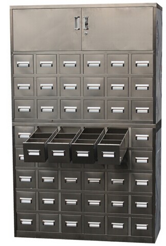 不锈钢中药柜48抽顶柜 不锈钢药材柜